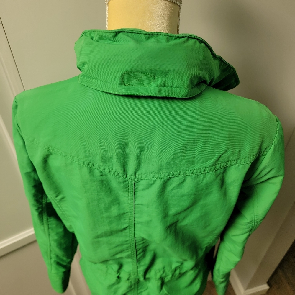 Lands End Womens Size S Rain Jacket Windbreaker Green Nylon Hooded Lightweight - Picture 10 of 16